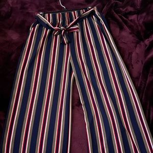 High waist striped pants